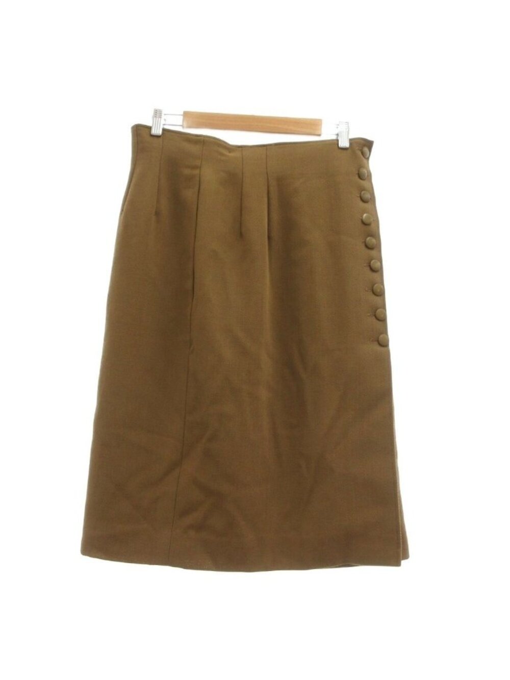 Dior Vintage Skirt Long Length Mid-Length Wool Blend Category Buttons LL Brown